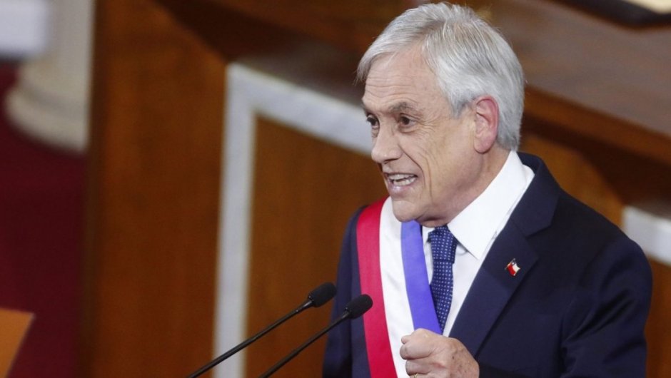 Sebastián Piñera en la Cuenta Pública 2020. (Foto: Agencia Uno). 